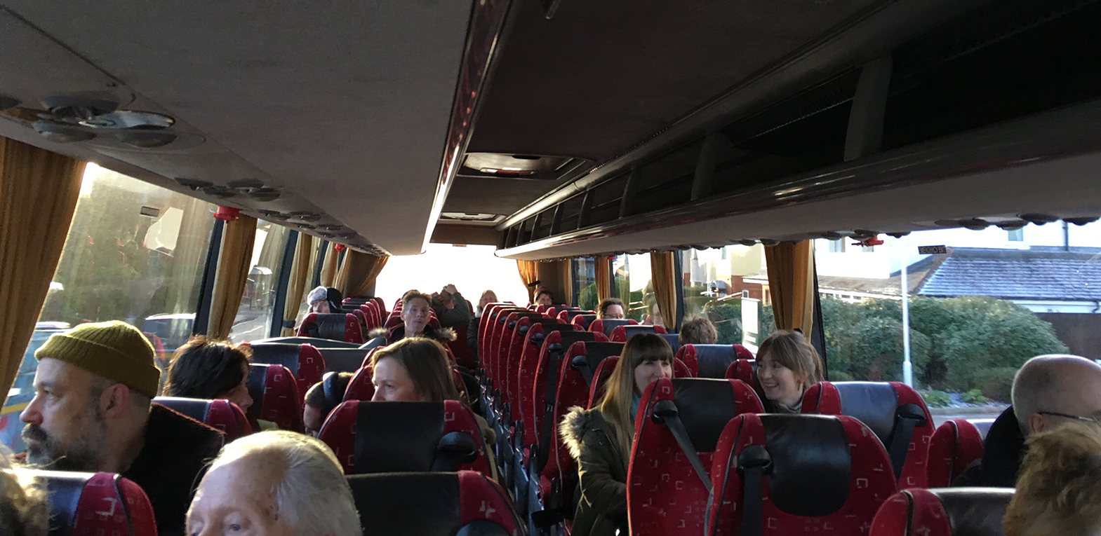 Participants on the Precarious Landscape bus tour