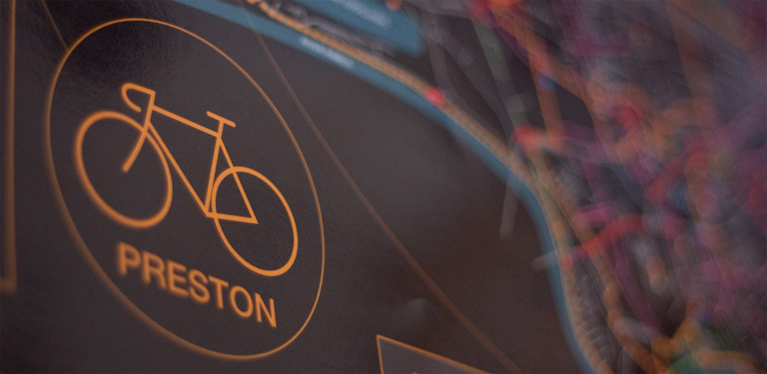 A detail of Gavin Renshaw's Preston Cycling map