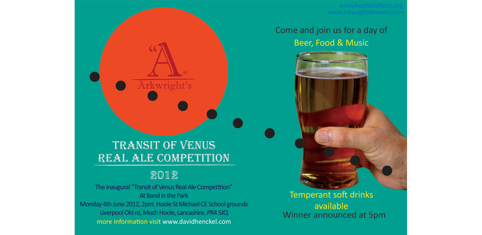 A poster for the Transit of Venus Real Ale competition 2012